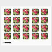 Pink Hollyhocks Quadratischer Aufkleber (Blatt)