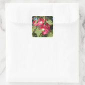 Pink Hollyhocks Quadratischer Aufkleber (Tasche)