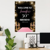 Pink Hollywood Glam Begrüßungszeichen Poster (Heimbüro)