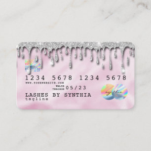 Pink Holograph Unicorn Kreditkarte hinzufügen Ihr Visitenkarte