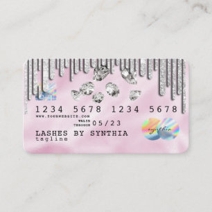Pink Holograph Unicorn Kreditkartendiamanten Visitenkarte