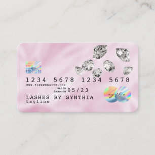 Pink Holograph Unicorn Kreditkartendiamanten Visitenkarte