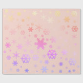 Pink Holographic Christmas Snowflake Pattern Geschenkpapier (Flach)