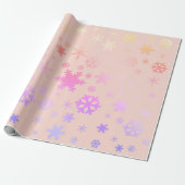 Pink Holographic Christmas Snowflake Pattern Geschenkpapier (Ungerollt)