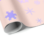 Pink Holographic Christmas Snowflake Pattern Geschenkpapier (Rolleneckpunkt)