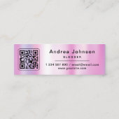 Pink Holographic Follow Me Mini Card Mini Visitenkarte (Rückseite)
