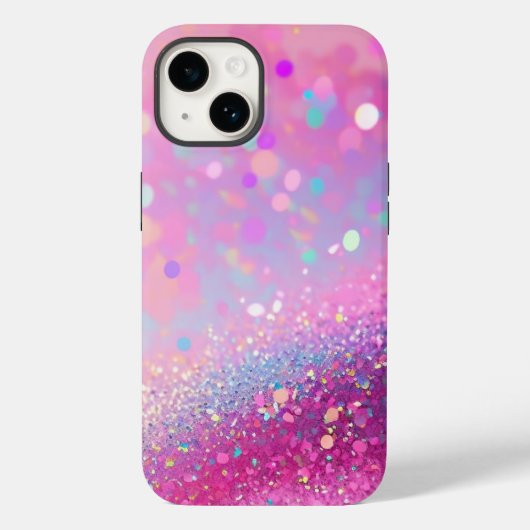 Pink Holographic Glitzer iPhone Mate Tough Case (Rückseite)