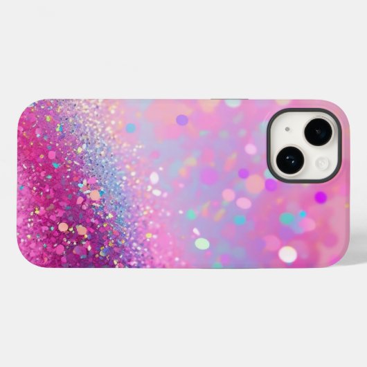 Pink Holographic Glitzer iPhone Mate Tough Case (Rückseite (Horizontal))