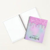 Pink Holographic Glitzer Tropfens Artist Sketchboo Notizblock (Innenseite)