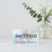 Pink Holographic Hair & Makeup Trendy Visitenkarte (Stehend Vorderseite)