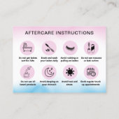 Pink Holographic Iridesing Lash Client nach Pflege Visitenkarte (Rückseite)