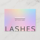 Pink Holographic Iridesing Lash Client nach Pflege Visitenkarte (Vorderseite)