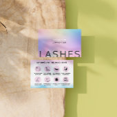 Pink Holographic Iridesing Lash Client nach Pflege Visitenkarte