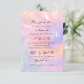 Pink Holographic Pastels Sweet 16. Wedding Einladung (Stehend Vorderseite)