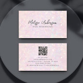 Pink Holographic QR Code Luxe Visitenkarte