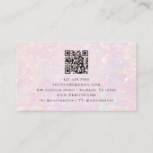 Pink Holographic QR Code Luxe Visitenkarte (Rückseite)