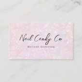 Pink Holographic QR Code Luxe Visitenkarte (Vorderseite)