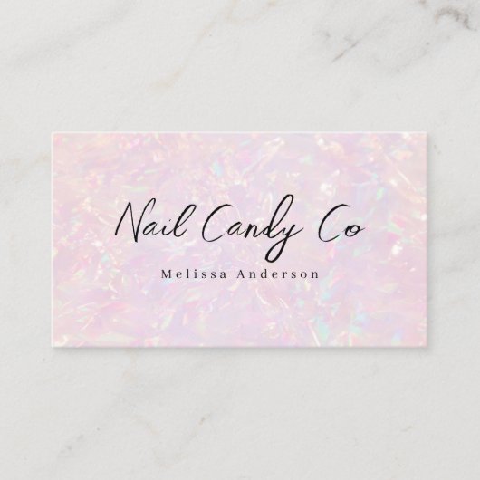 Pink Holographic QR Code Luxe Visitenkarte (Vorderseite)