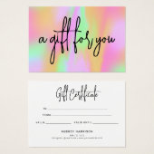 Pink Holographic Script-Geschenkgutschein (Vorne & Hinten)