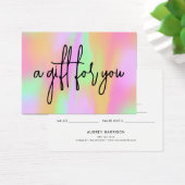 Pink Holographic Script-Geschenkgutschein (Schreibtisch)