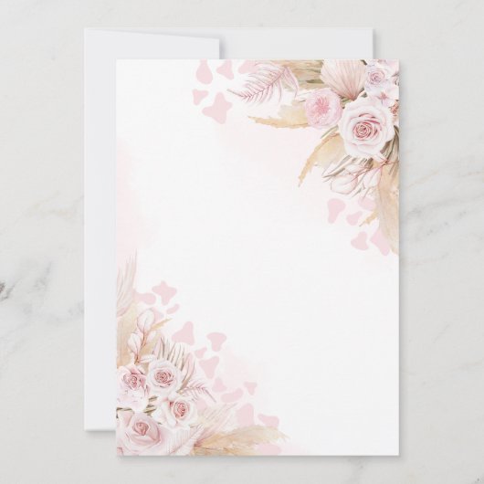 Pink Holy Cow Baby Dusche Einladung (Rückseite)