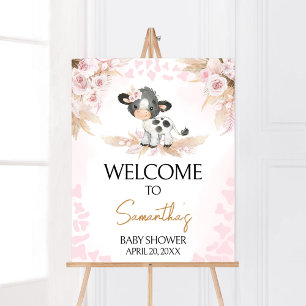 Pink Holy Cow Baby Dusche Empfang Poster