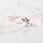 Pink Holy Cow Baby Dusche Wasserflaschenetikett (Einzelnes Label)