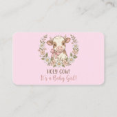 Pink Holy Cow Baby Shower Diaper Raffle Begleitkarte (Rückseite)