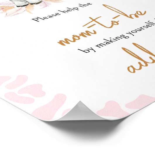 Pink Holy Cow Baby Shower Envelope Station Poster (Ecke)