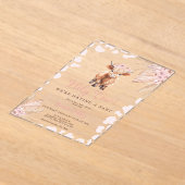 Pink Holy Cow Boho Dried Flower Baby Shower Acryleinladungen (Ablage )