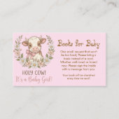 Pink Holy Cow Books for Baby Shower Begleitkarte (Vorderseite)