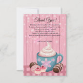 Pink Holz heiße Kakaowaschpüree Kinderdusche Dankeskarte (Vorderseite)