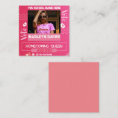 Pink Homecoming Queen Campaign Flyer Begleitkarte (Vorne/Hinten)