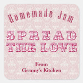 Pink Homemade Jam Canning Stickers (Vorderseite)