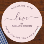 Pink Homemade with love thank you Sticker