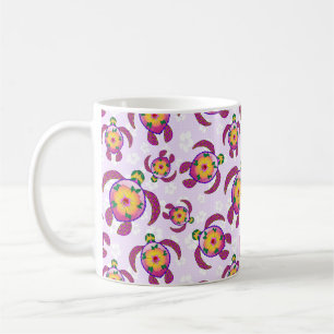 Pink Honu Turtles Hibiscus Flowers Kaffeetasse