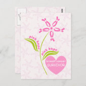 Pink Hope Breast Cancer Awareness Survivor Postkarte (Vorne/Hinten)
