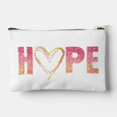 Pink 'HOPE' Nachricht mit Herz Zubehörtasche (Rückseite)