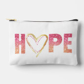 Pink 'HOPE' Nachricht mit Herz Zubehörtasche (Vorderseite)
