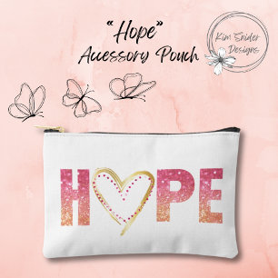 Pink 'HOPE' Nachricht mit Herz Zubehörtasche