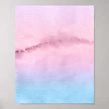 Pink Horizon Abstrakte Wasserfarben Landschaft Kun