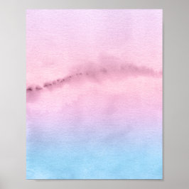 Pink Horizon Abstrakte Wasserfarben Landschaft Kun Poster