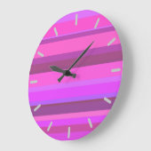 Pink horizontal stripes große wanduhr (Winkel)