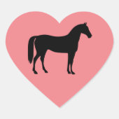 Pink-Horse-Heart-Aufkleber Herz-Aufkleber (Vorderseite)