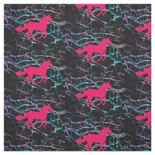 Pink Horse Hologram Fabric Stoff