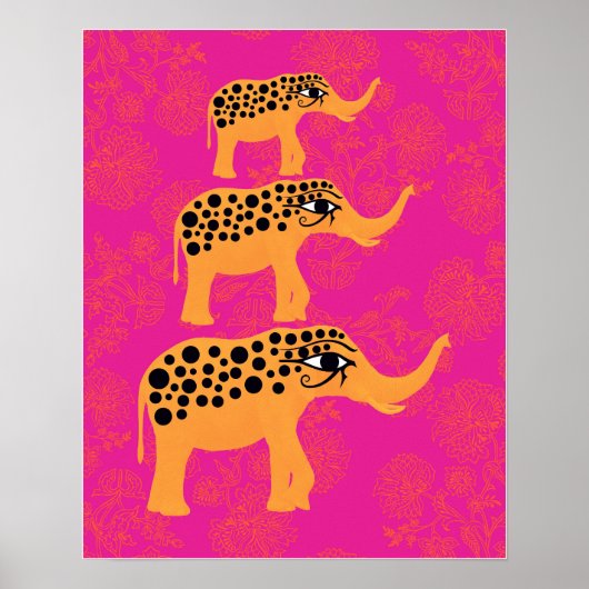 Pink Horus Eye Elephant Poster (Vorne)