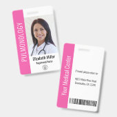 Pink Hospital Medical Employee Foto ID Ausweis (Vorder- & Rückseite)