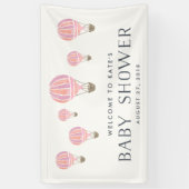 Pink Hot Air Ballon Babydusche Banner (Vertikal)
