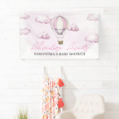Pink Hot Air Ballon Babydusche Banner (Insitu)