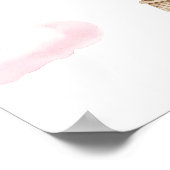 Pink Hot Air Ballon Babydusche Begrüßungszeichen Poster (Ecke)